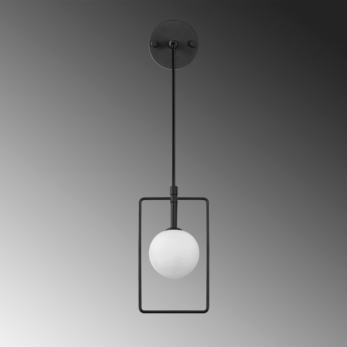 Opviq Geometri - 11110 Lámpara de pared de metal y cristal en blanco y negro